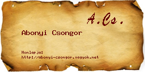 Abonyi Csongor névjegykártya